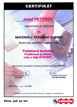 Pohlahářství Petýrek - certifikát